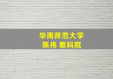 华南师范大学 陈伟 教科院